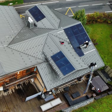Newly installed solar panels on our Les Gets Chalet